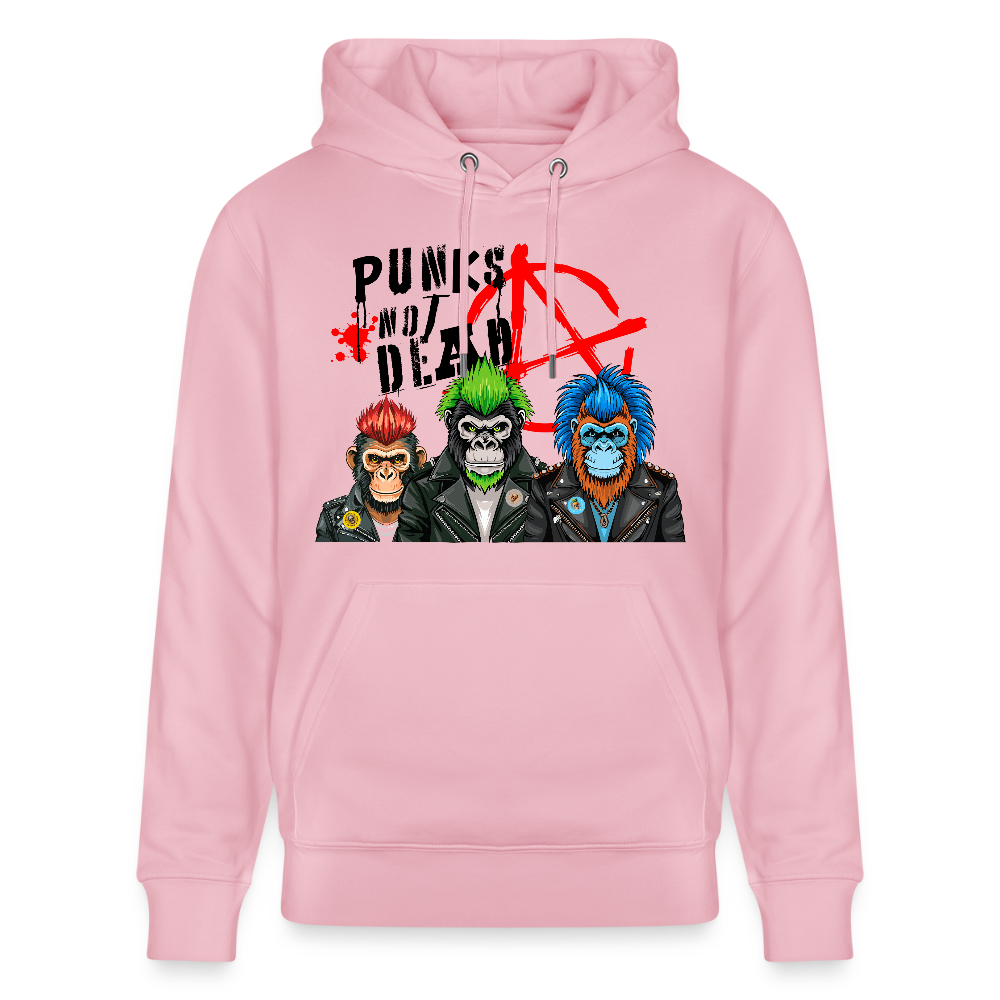 Unisex Hoodie mit PUNKS NOT DEAD PRINT - Hellrosa
