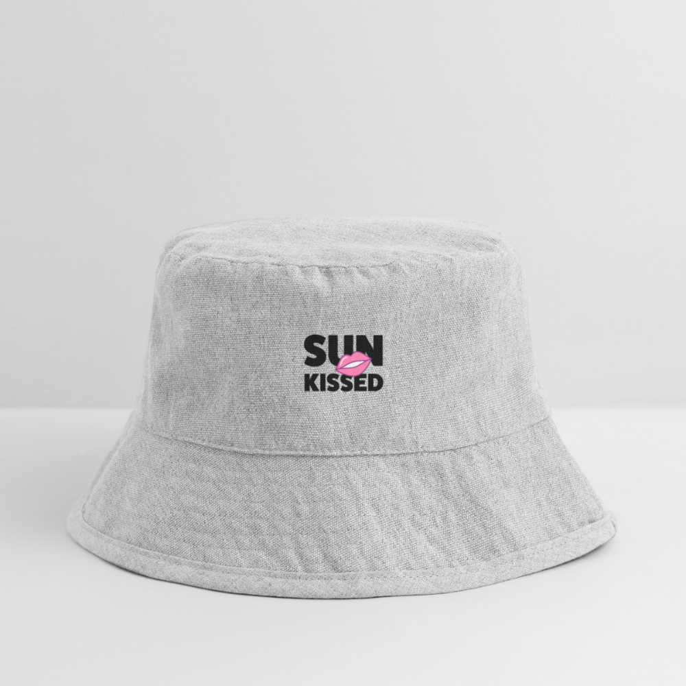 Bucket Hat mit SUN KISSED PRINT - Grau meliert