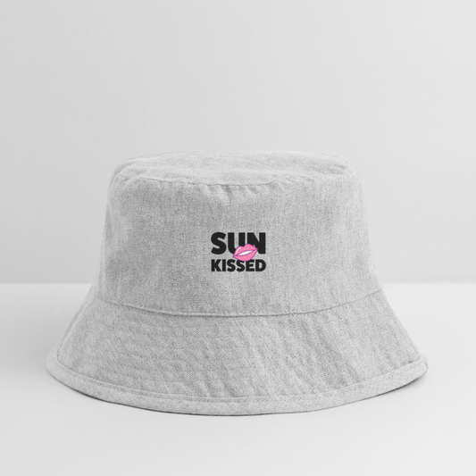 Bucket Hat mit SUN KISSED PRINT - Grau meliert