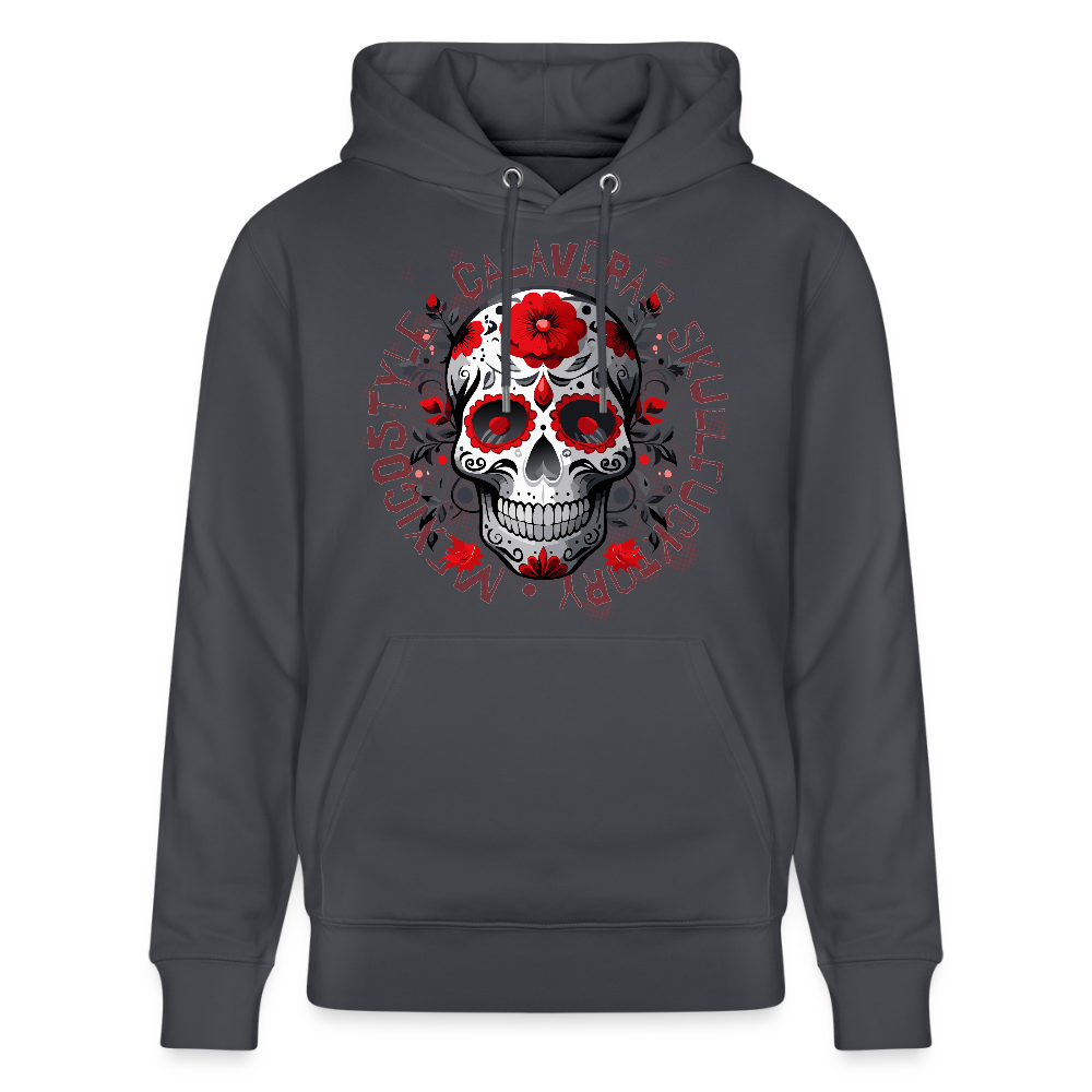 Unisex Hoodie mit CALAVERAS SKULL PRINT - Indigoblau