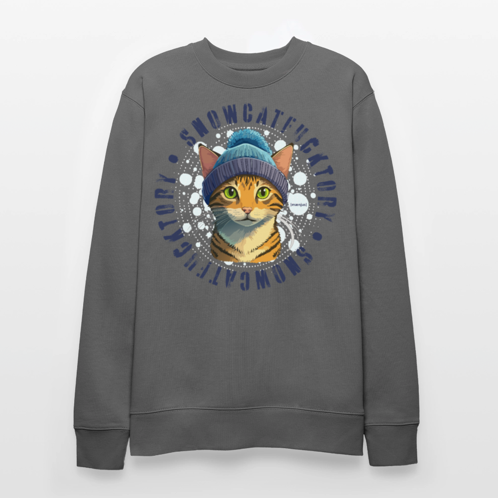 Unisex Bio-Sweatshirt mit SNOWCAT PRINT - Anthrazit