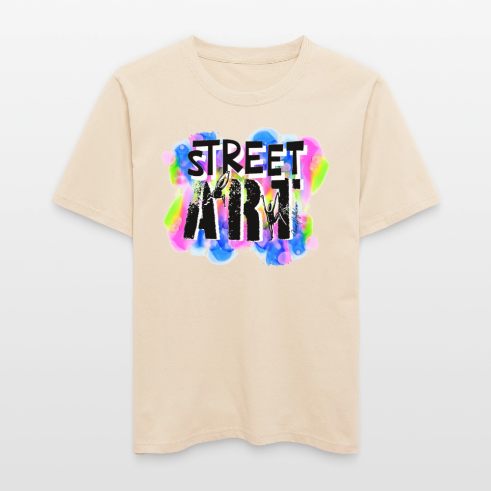 Unisex Bio-T-Shirt mit STREET ART PRINT - Weißgrau
