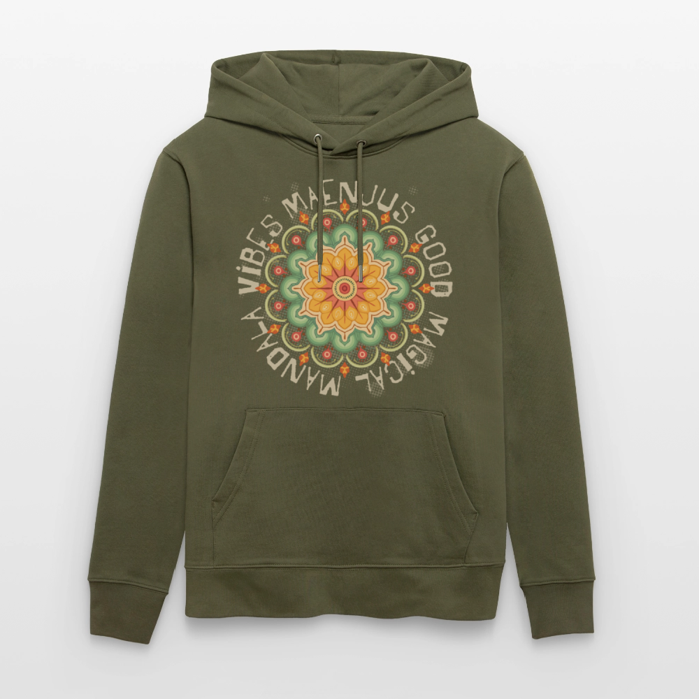 Unisex Bio-Hoodie mit MANDALA VIBES PRINT - Khaki Grün
