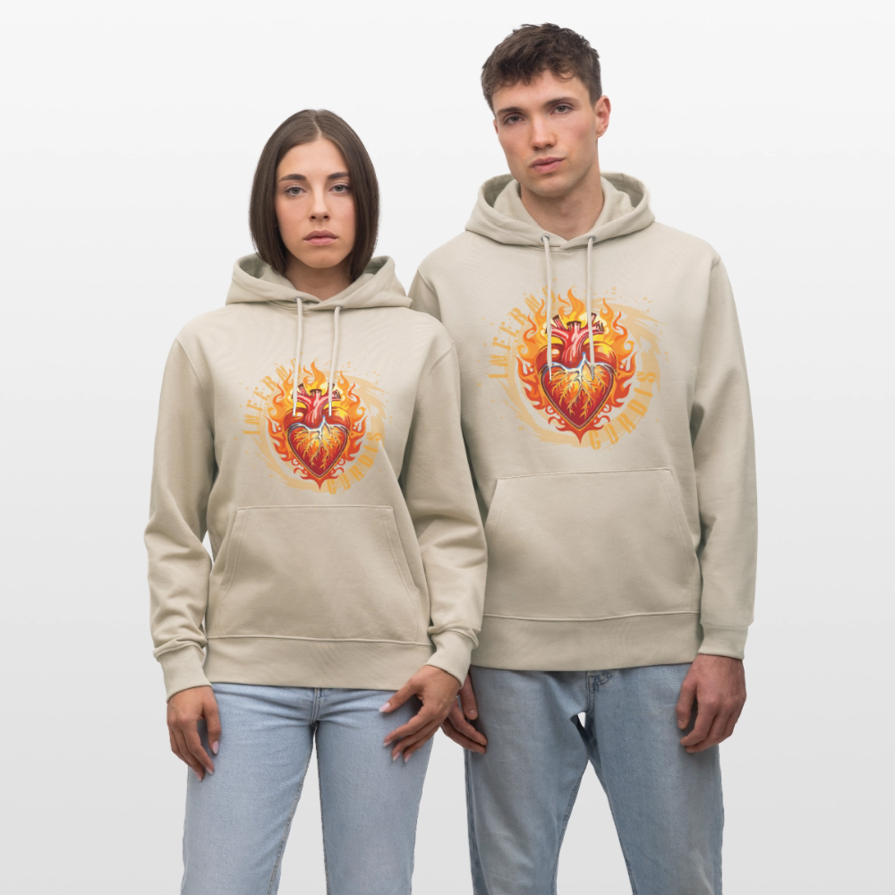 Unisex Bio-Hoodie mit FEUERHERZ PRINT - Beige