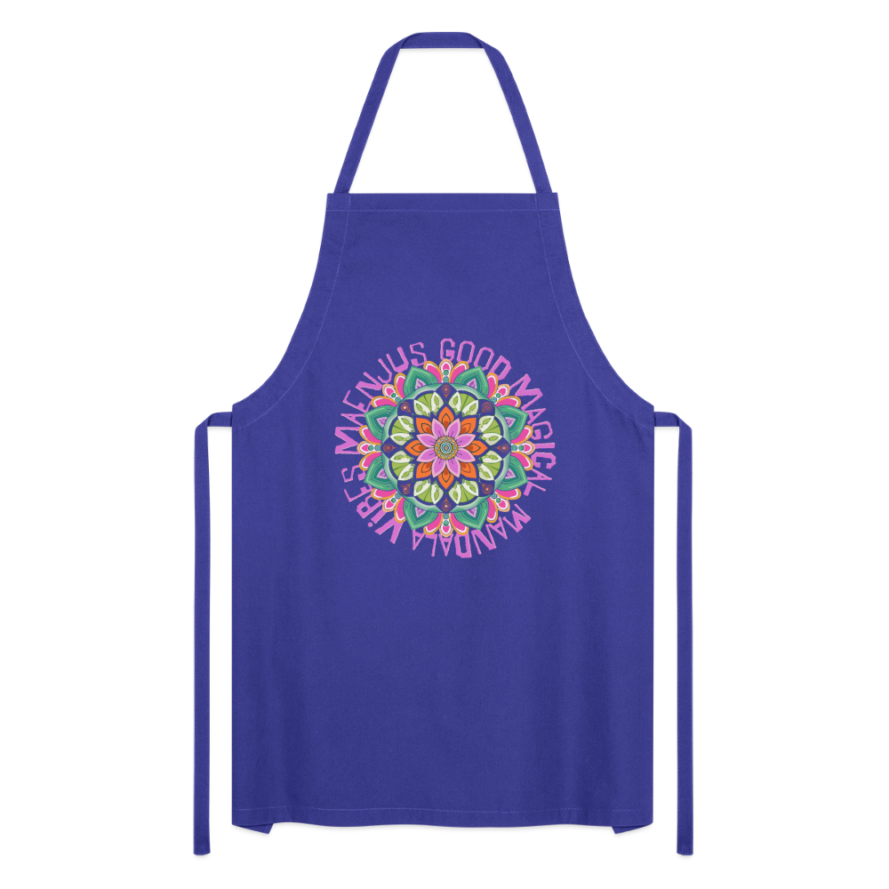 Kochschürze mit Mandala Vibes Motiv V - Royalblau