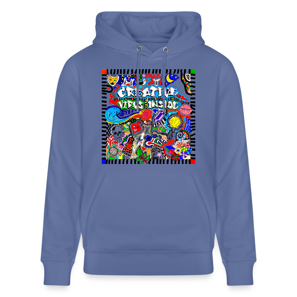 Unisex Bio-Hoodie mit CREATIVE VIRUS INSIDE PRINT - Blau