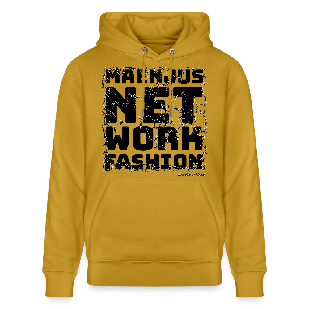 Unisex Bio-Hoodie mit MAENJUS NETWORK FASHION PRINT - Ocker