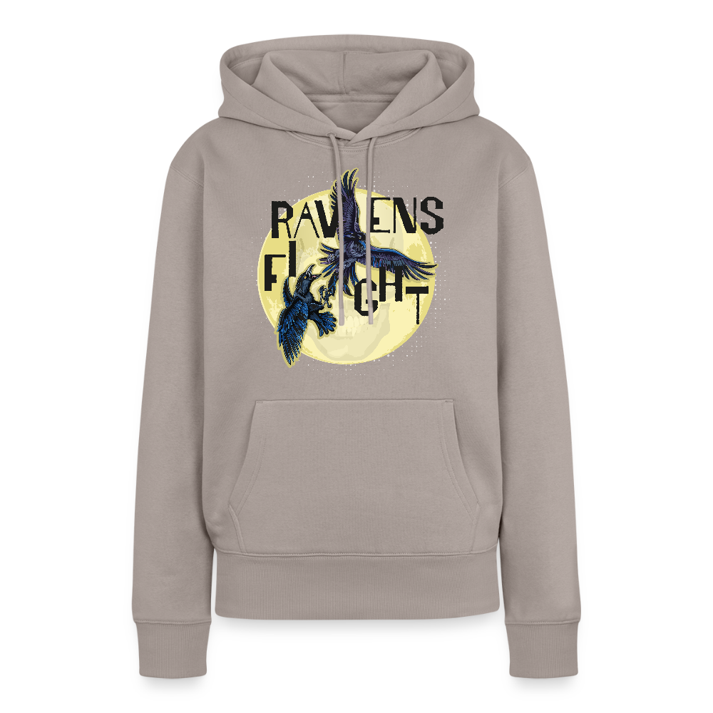 Frauen Premium Hoodie mit RAVENS FIGHT PRINT - Taupe