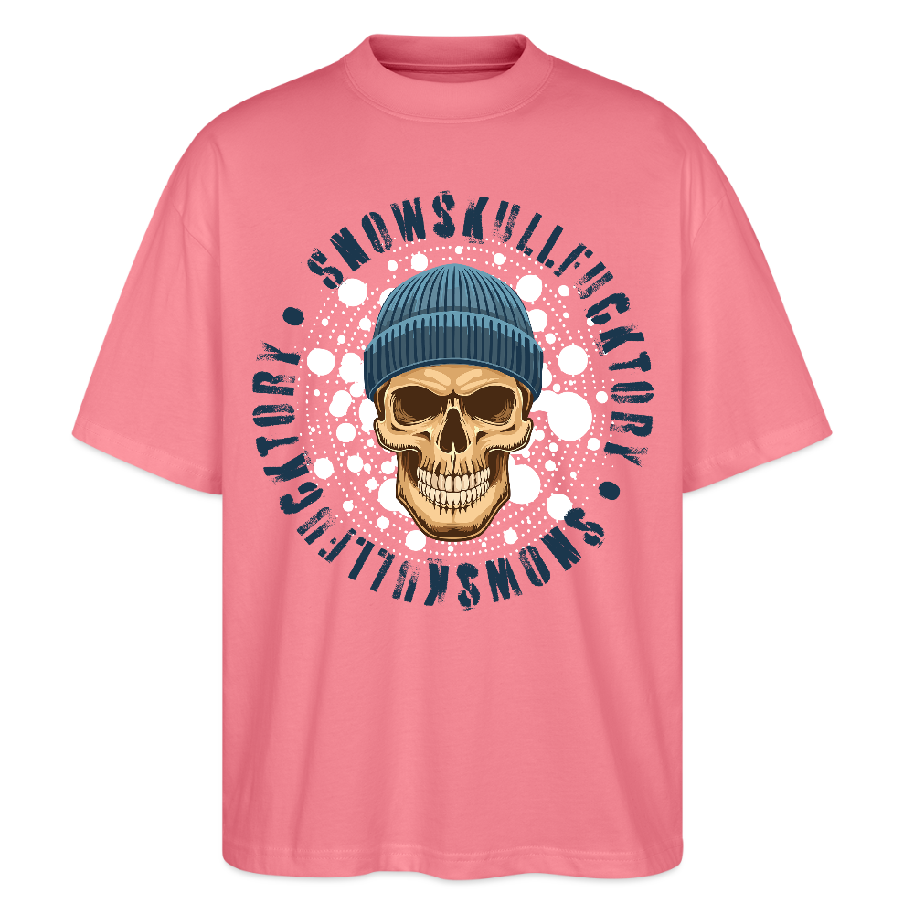Oversized Unisex T-Shirt mit SNOWSKULL PRINT - Pink 