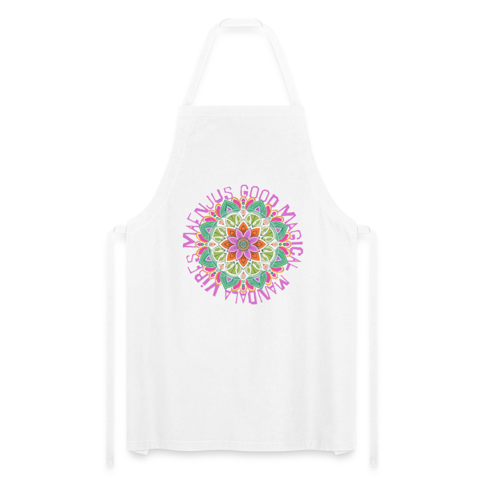 Kochschürze mit Mandala Vibes Motiv V - Weiß