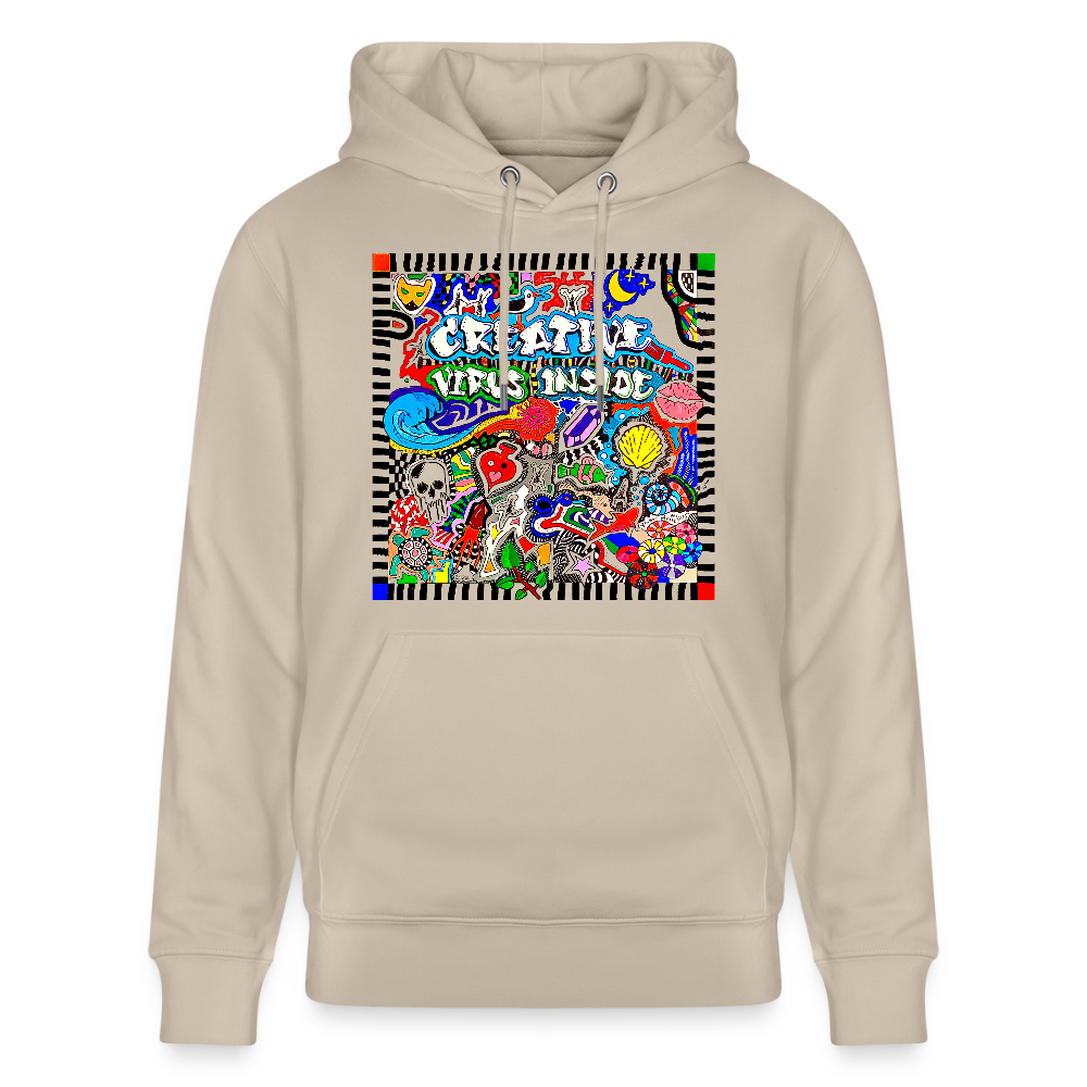 Unisex Bio-Hoodie mit CREATIVE VIRUS INSIDE PRINT - Beige