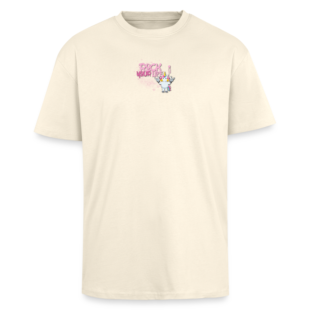 Heavy Oversize T-Shirt mit ROCK YOUR LIFE PRINT - Creme