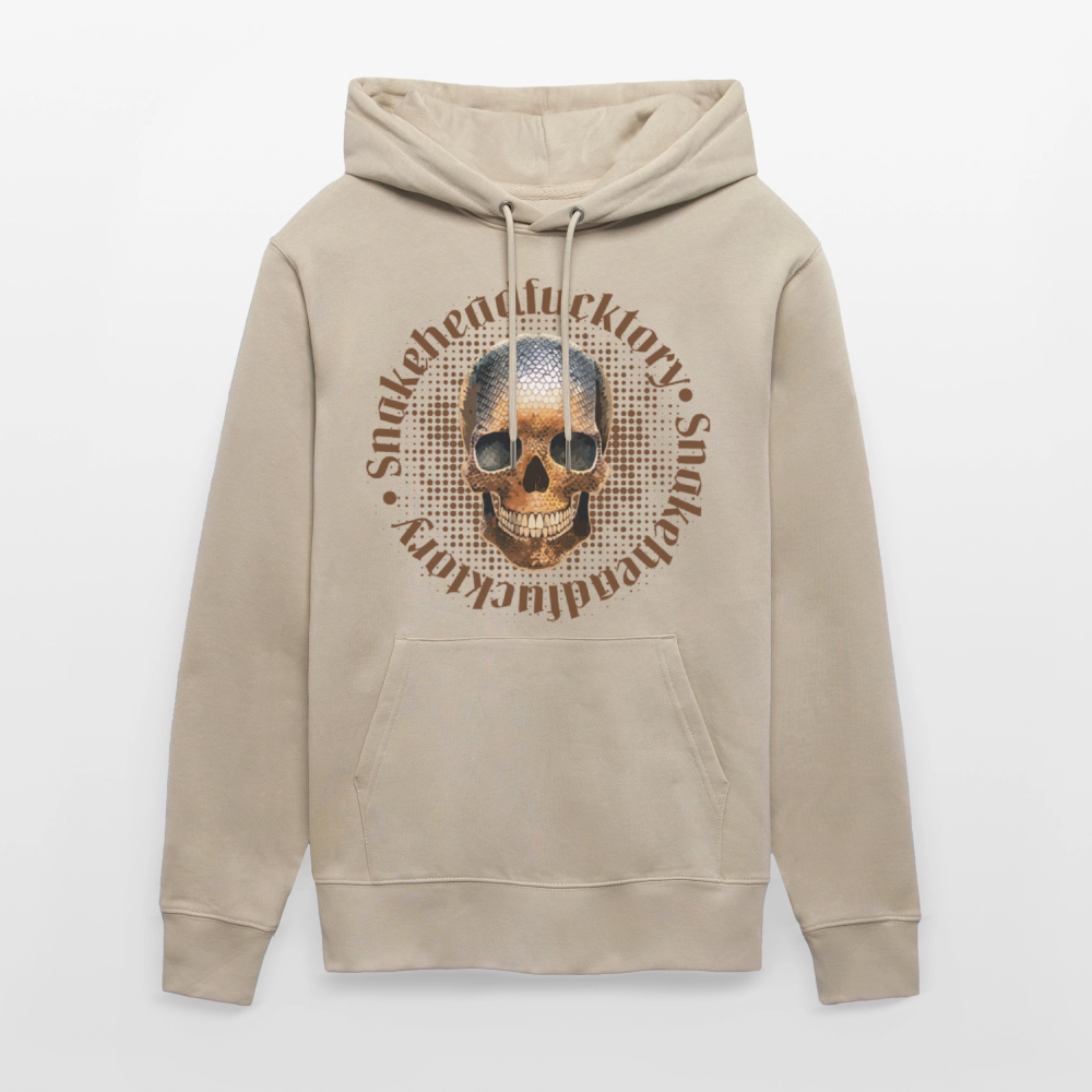 Unisex Hoodie mit SNAKEHEAD SKULL PRINT - Beige