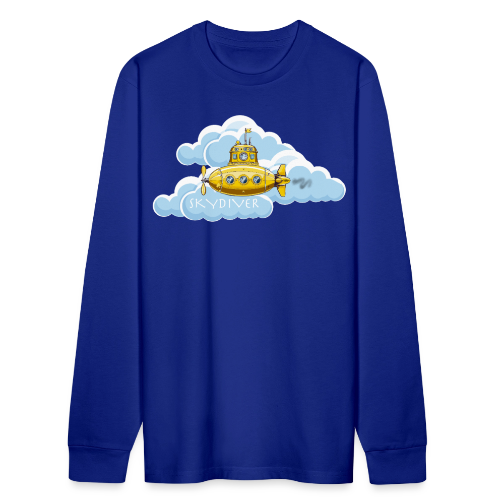 Unisex Bio-Langarmshirt mit SKYDIVER PRINT - Königsblau