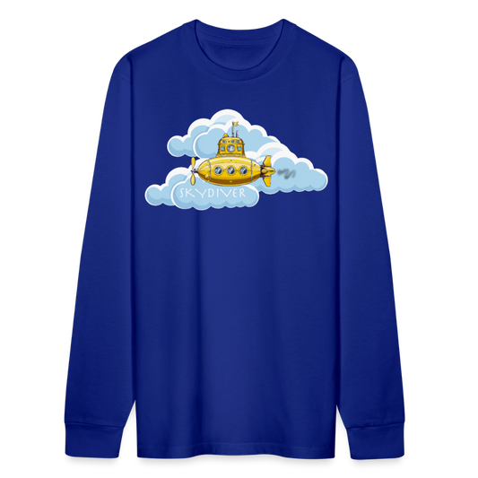 Unisex Bio-Langarmshirt mit SKYDIVER PRINT - Königsblau