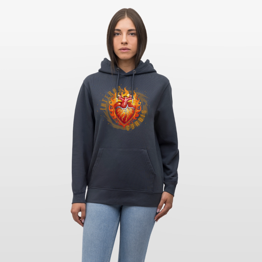 Unisex Bio-Hoodie mit FEUERHERZ PRINT - Dunkles Petrol