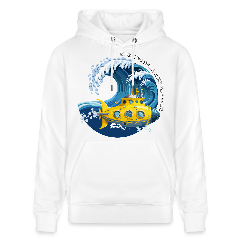 Unisex Bio-Hoodie mit MAENJUS SUBMARINE SHIPYARD PRINT - Weiß