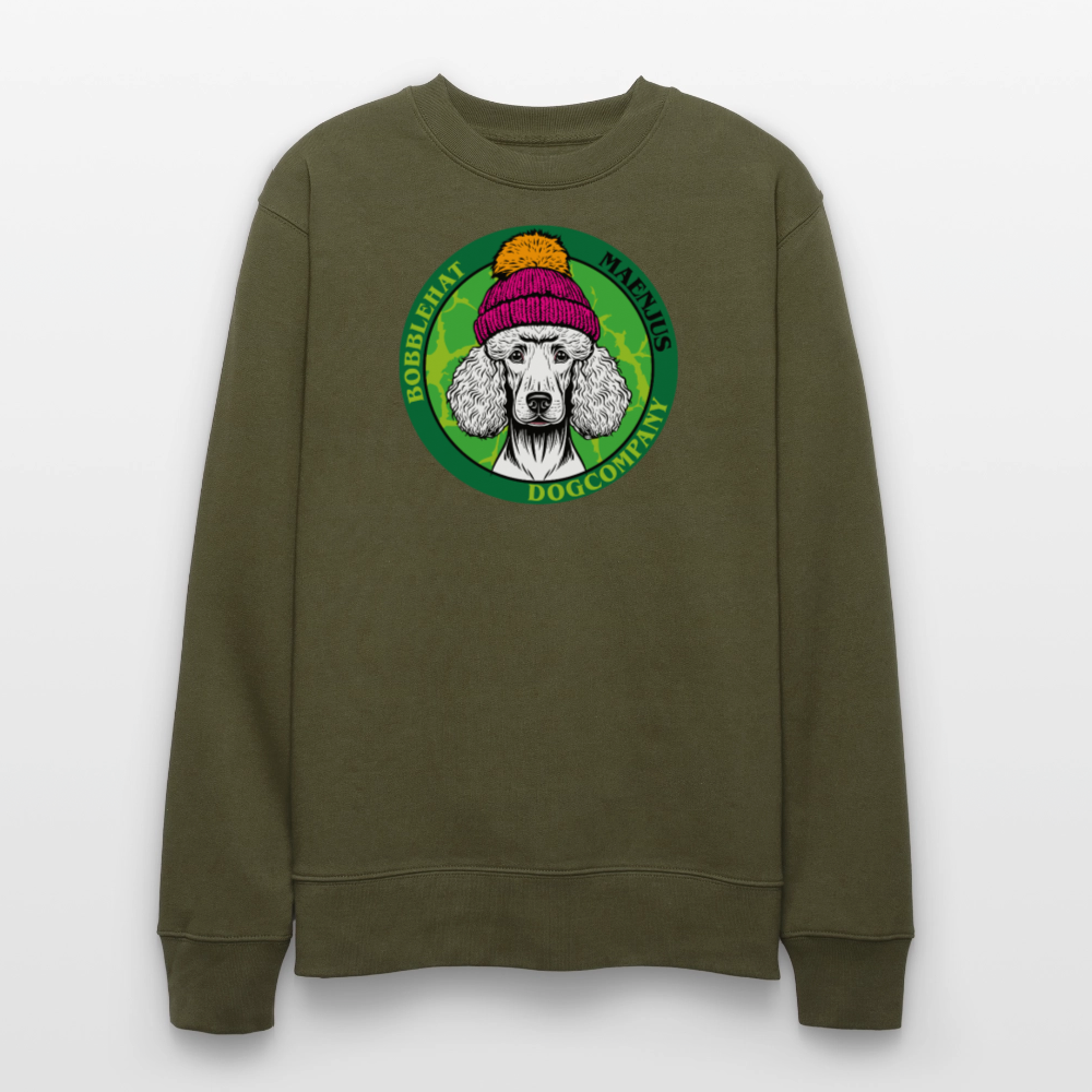 Unisex Bio-Sweatshirt mit BOBBLEHAT DOGCOMPANY PRINT - Khaki