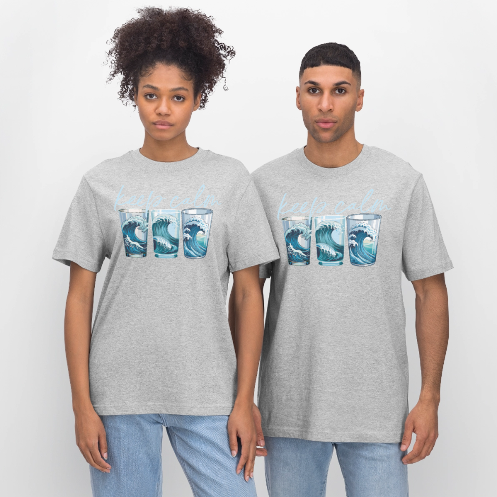 Unisex Bio-T-Shirt mit KEEP CALM PRINT - Grau meliert