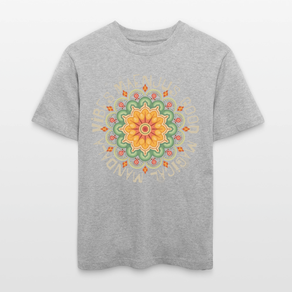 Unisex Bio-T-Shirt mit MANDALA VIBES PRINT - Grau meliert