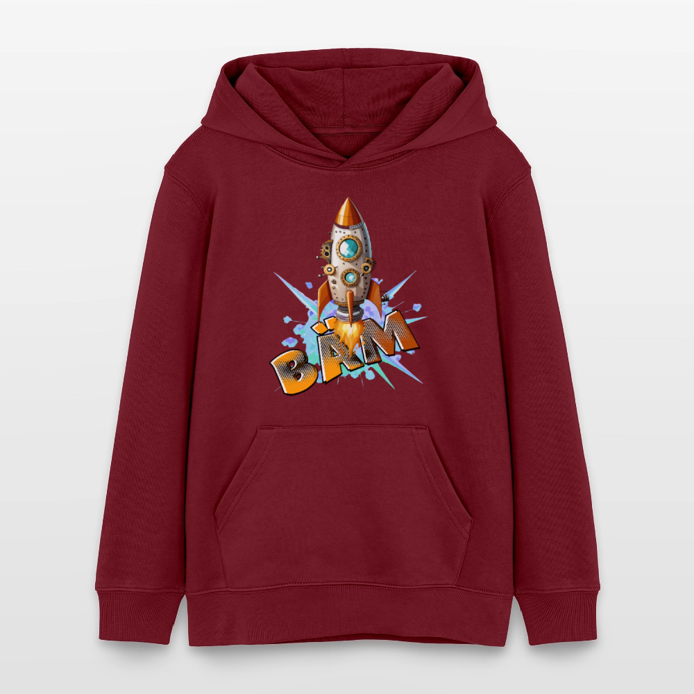 MNJS TEENS Bio-Hoodie mit BÄM PRINT - Burgunderrot