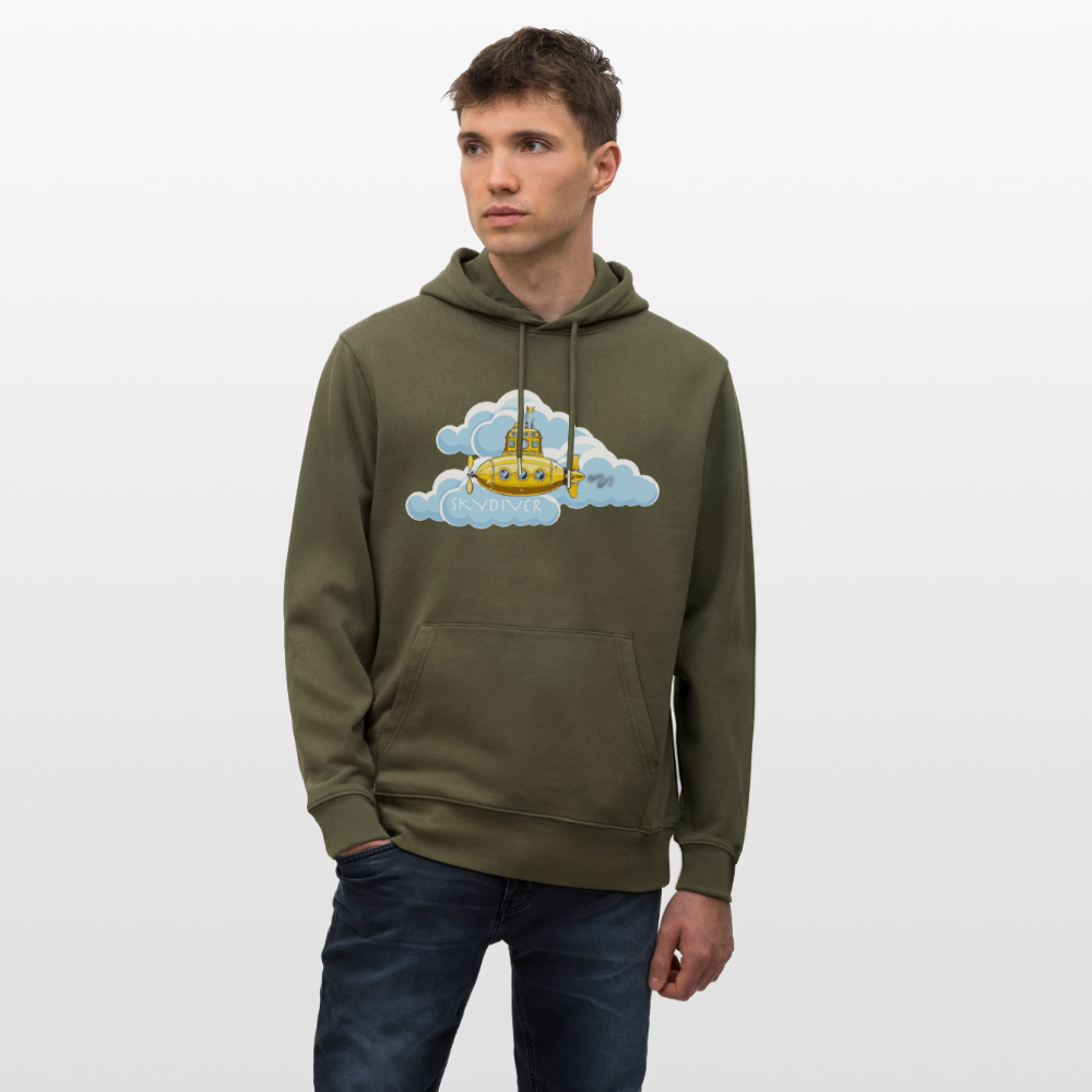 Unisex Bio-Hoodie mit SKYDIVER PRINT - Khaki Grün