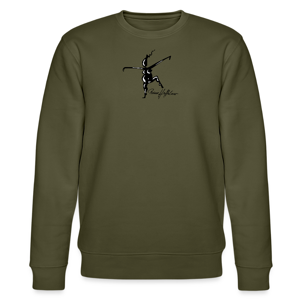 Unisex Bio-Sweatshirt mit TUSCHEWEIBCHEN PRINT - Khaki