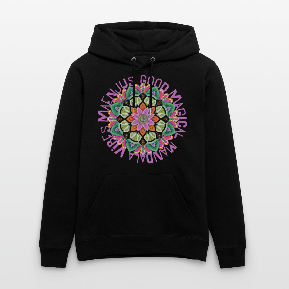 Unisex Bio-Hoodie mit MANDALA VIBES PRINT - Schwarz