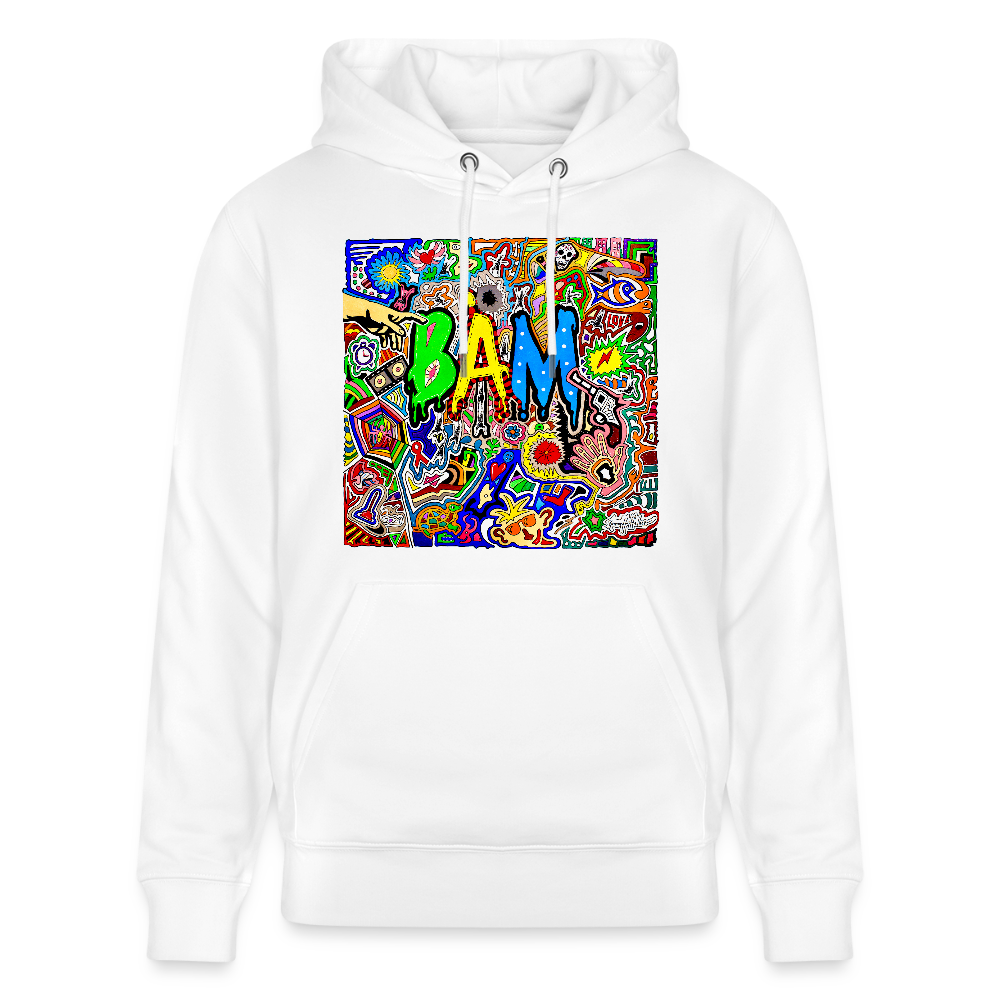Unisex Bio-Hoodie mit BÄM PRINT - Weiß
