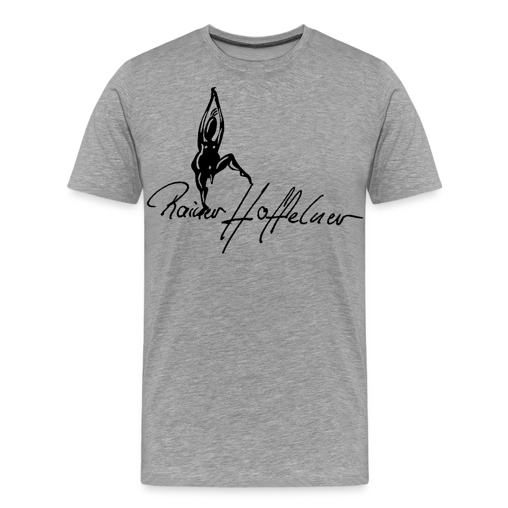Männer Premium T-Shirt mit TUSCHEMÄNNCHEN PRINT - Grau meliert