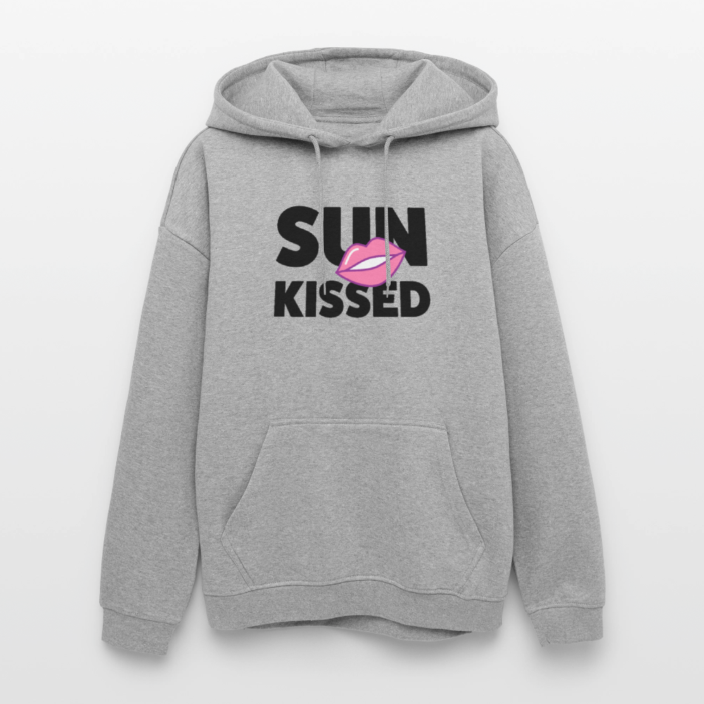Oversized Unisex Hoodie mit SUN KISSED PRINT - Grau meliert
