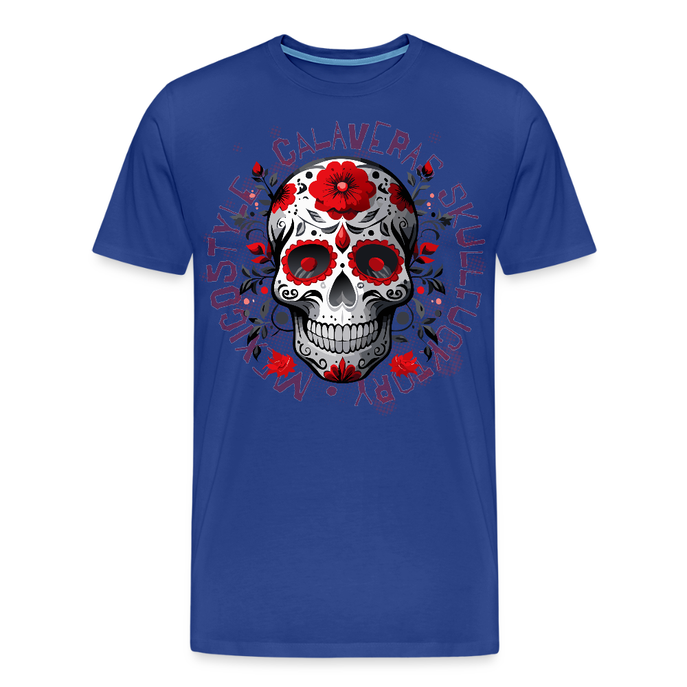 Männer Premium T-Shirt mit CALAVERAS SKULL PRINT - Königsblau