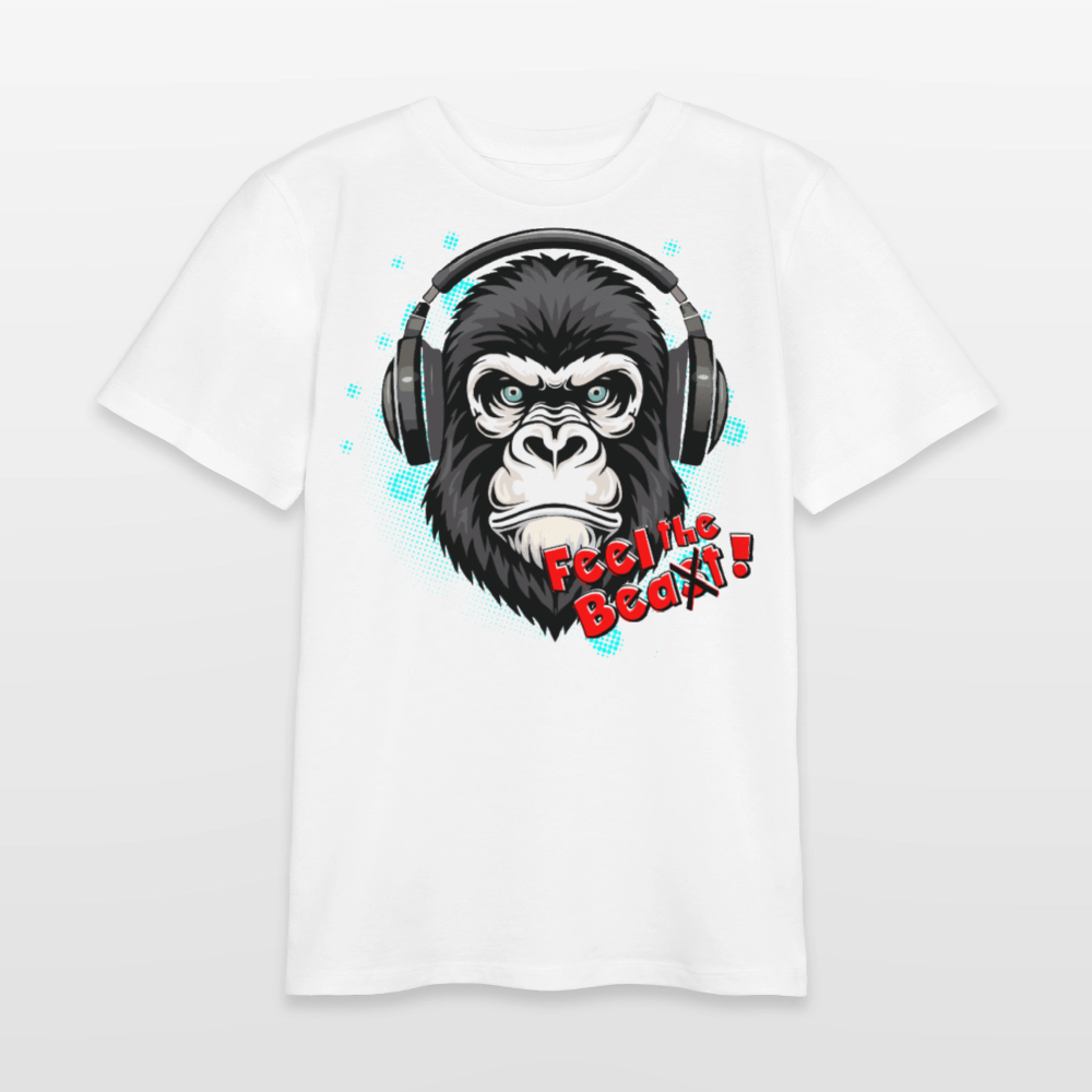 MNJS TEENS Bio T-Shirt mit FEEL THE BEA(S)T PRINT - Weiß