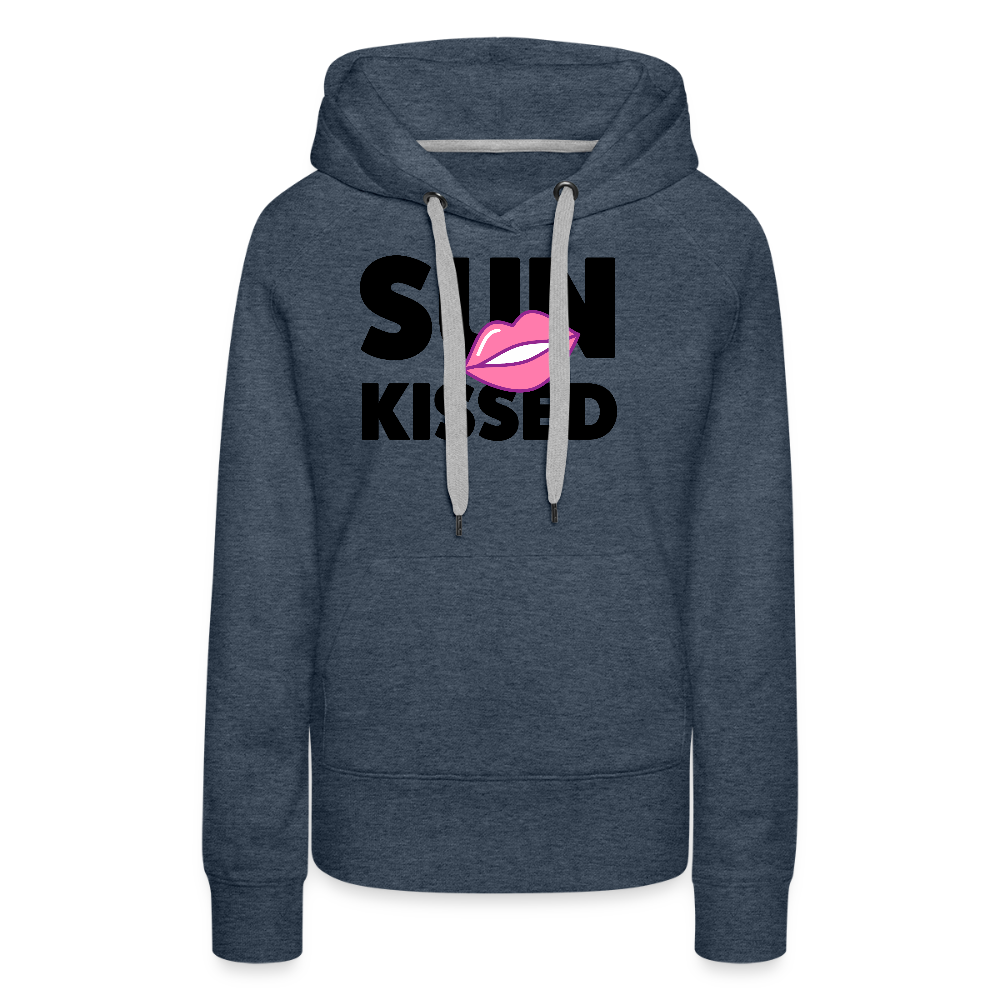 Frauen Premium Hoodie mit SUN KISSED PRINT - Jeansblau