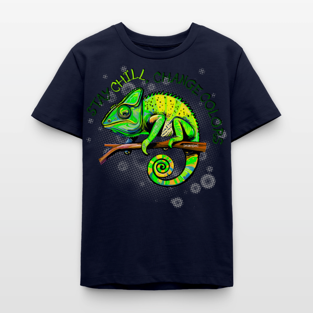 MNJS TEENS Bio T-Shirt mit CAMAELEON PRINT - Navy