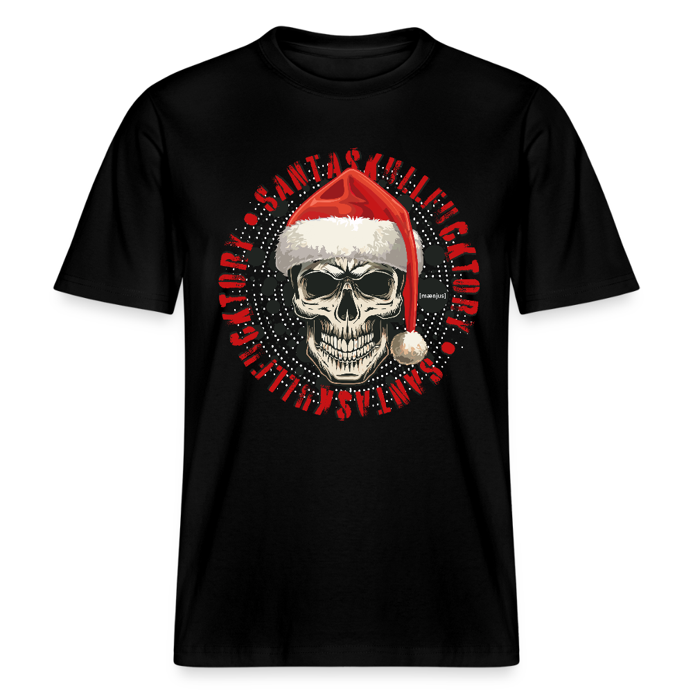 Unisex Bio-T-Shirt mit SANTASKULL FUCKTORY PRINT - Schwarz