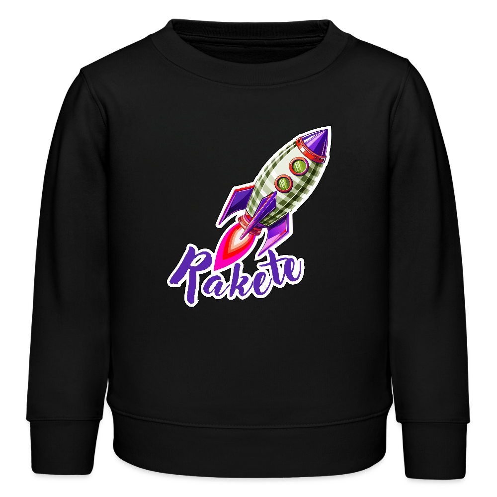 MNJS KIDS Mini Changer Bio Sweatshirt mit RAKETE PRINT - Schwarz