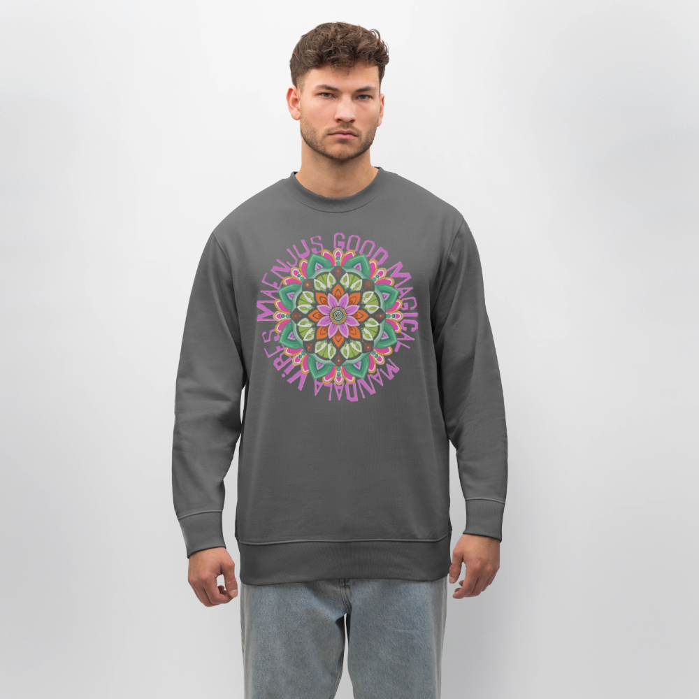 Unisex Bio-Sweatshirt mit MANDALA VIBES PRINT - Anthrazit