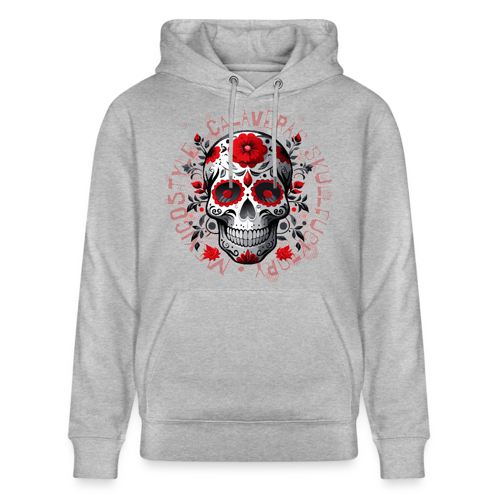 Unisex Hoodie mit CALAVERAS SKULL PRINT - Grau meliert