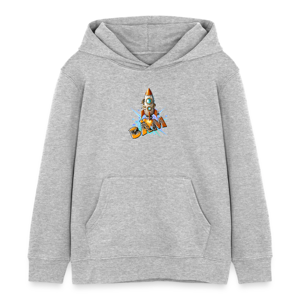 MNJS KIDS Bio-Hoodie mit BÄM PRINT - Grau meliert