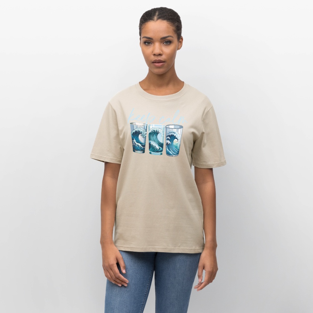 Unisex Bio-T-Shirt mit KEEP CALM PRINT - Weißgrau