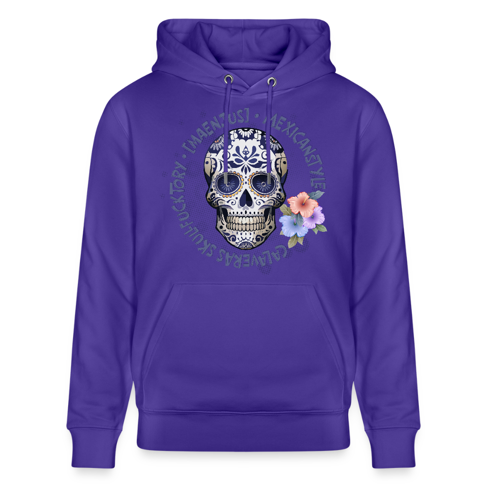 Unisex Bio-Hoodie mit MAENJUS MEXICANSTYLE PRINT - Purple Love 