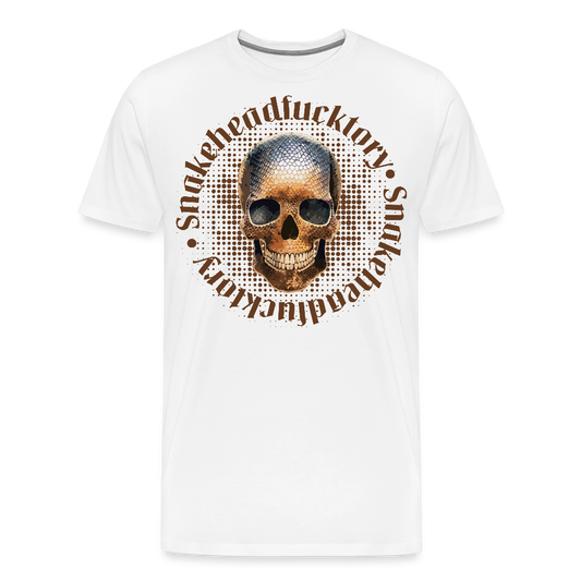 Männer Premium T-Shirt mit SNAKEHEAD SKULL PRINT - Weiß