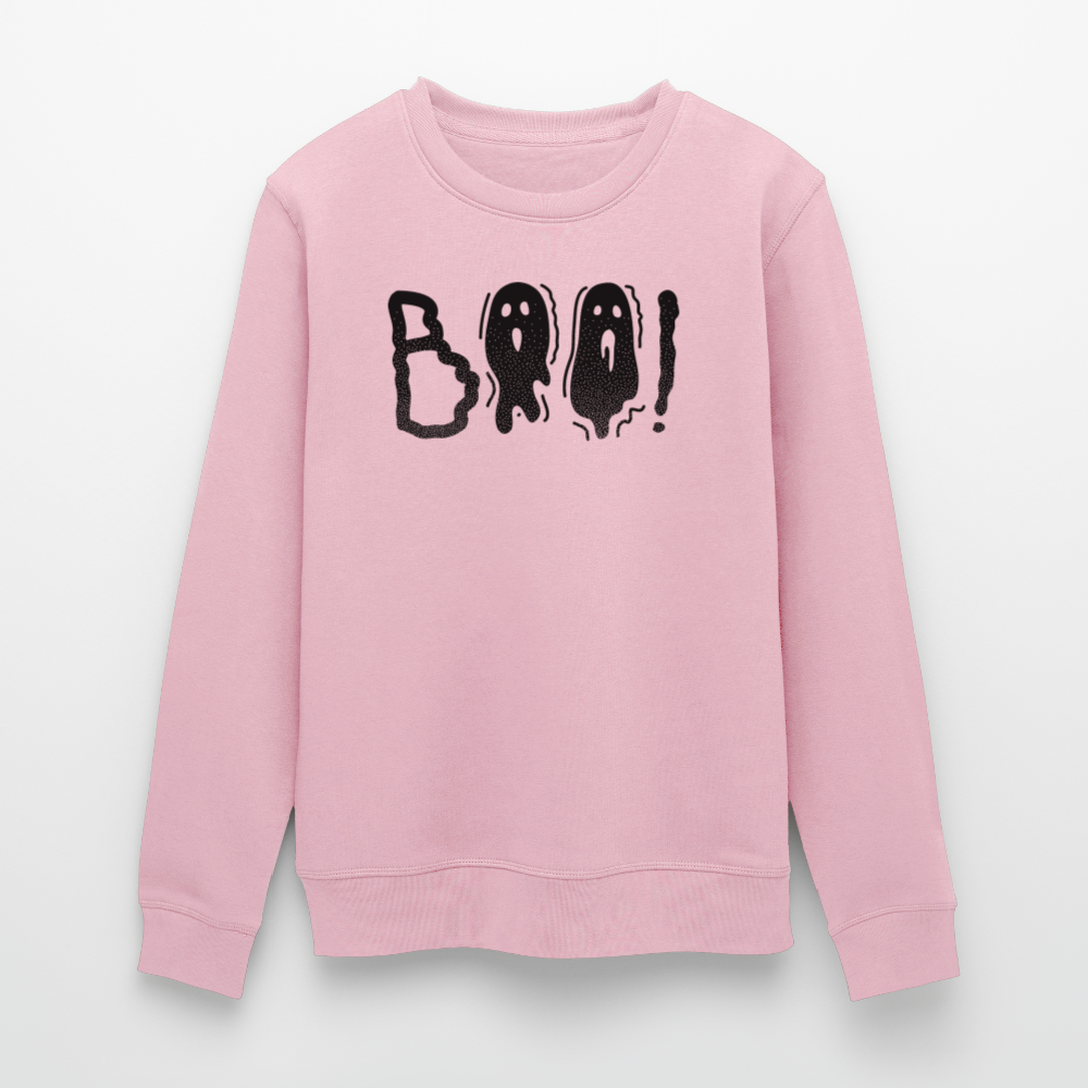 Unisex Bio-Sweatshirt mit BOO! PRINT - Hellrosa