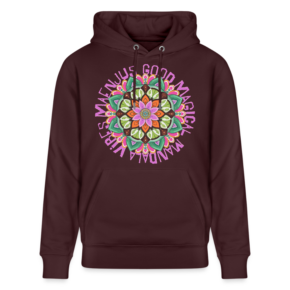 Unisex Bio-Hoodie mit MANDALA VIBES PRINT - Maroon
