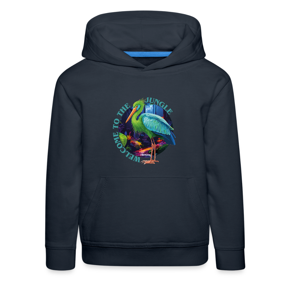 MNJS KIDS Premium Hoodie mit WELCOME TO THE JUNGLE PRINT - Navy