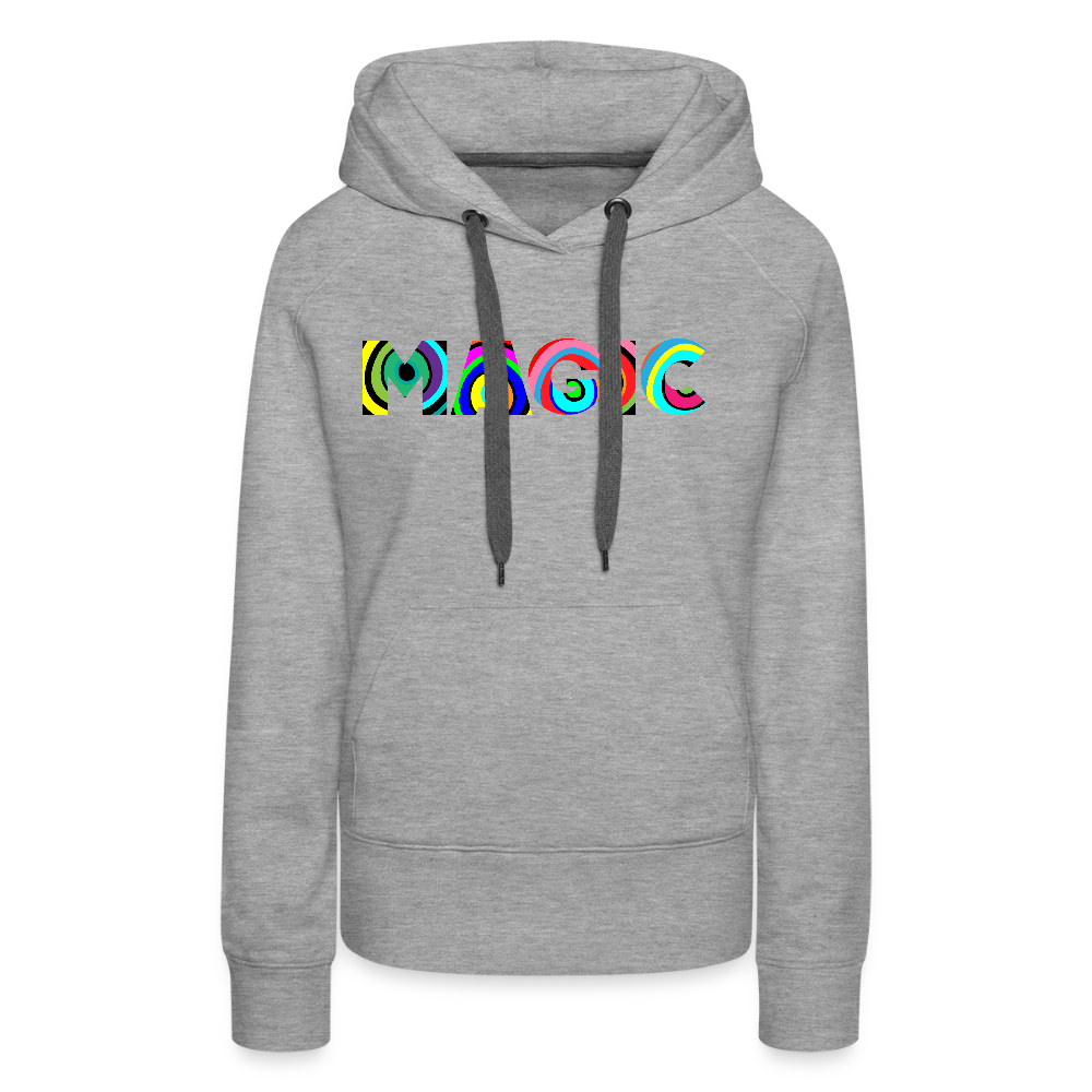 Frauen Premium Hoodie mit MAGIC PRINT - Grau meliert