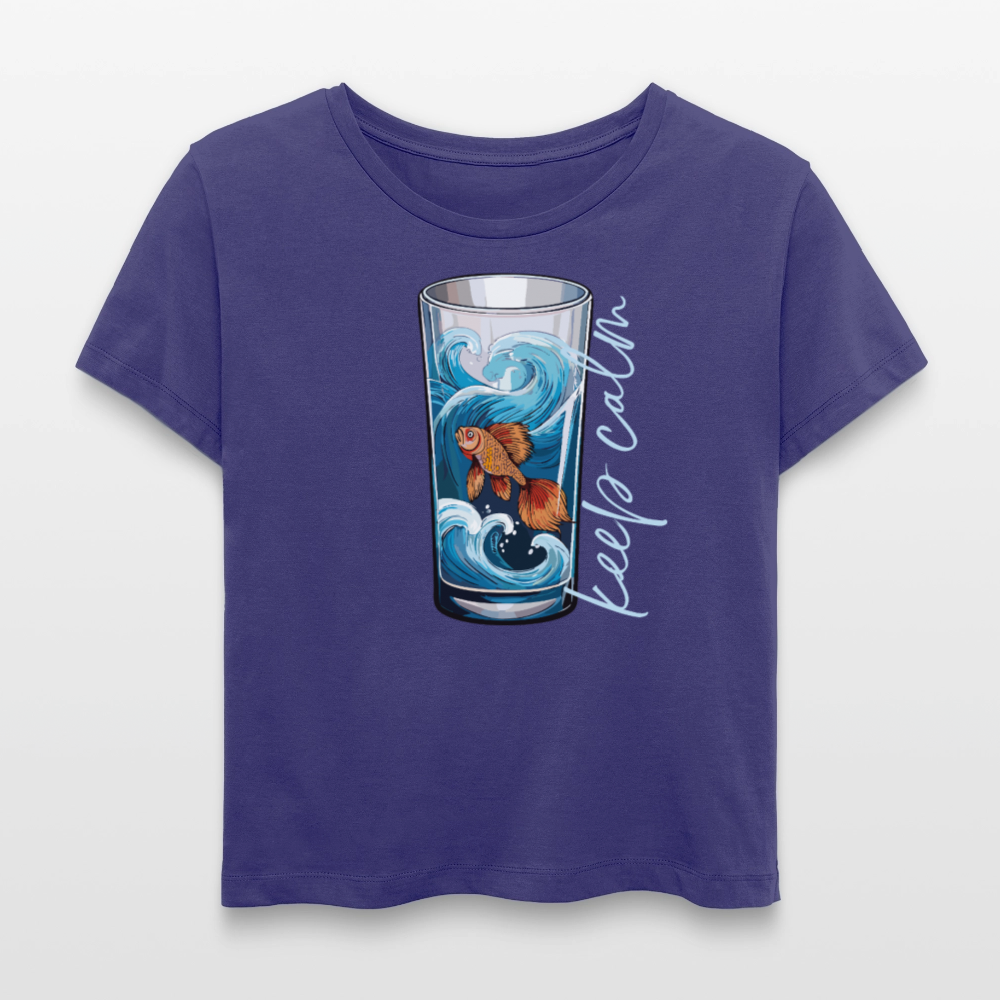 Relaxed Rundhals Frauen Bio-T-Shirt mit KEEP CALM PRINT - Dämmerung