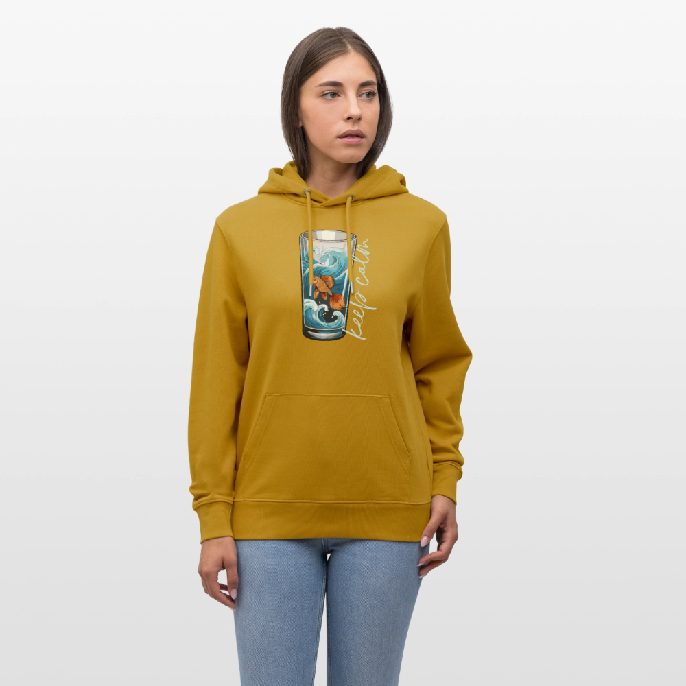 Unisex Bio-Hoodie mit KEEP CALM PRINT - Ocker