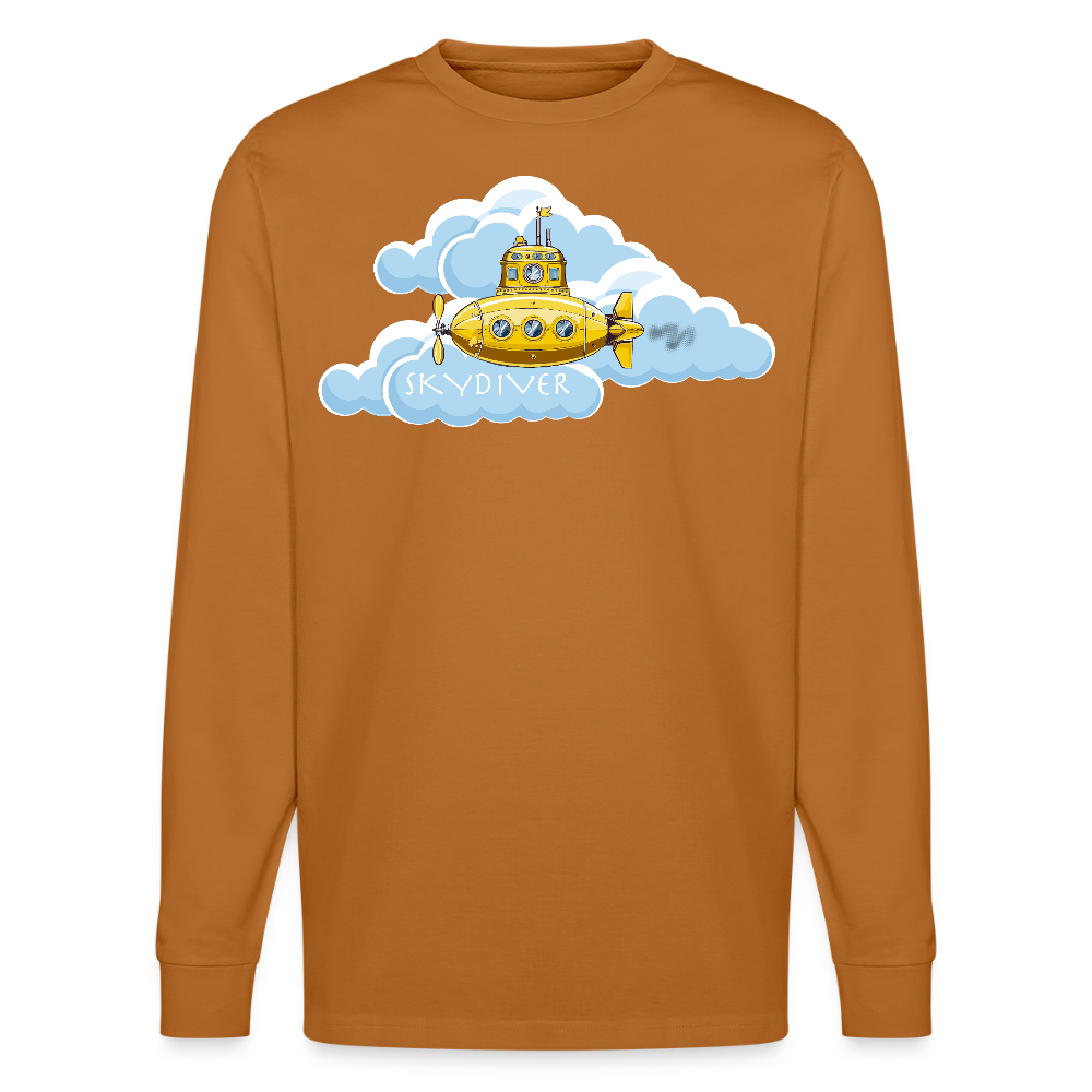 Unisex Bio-Langarmshirt mit SKYDIVER PRINT - Herbstorange